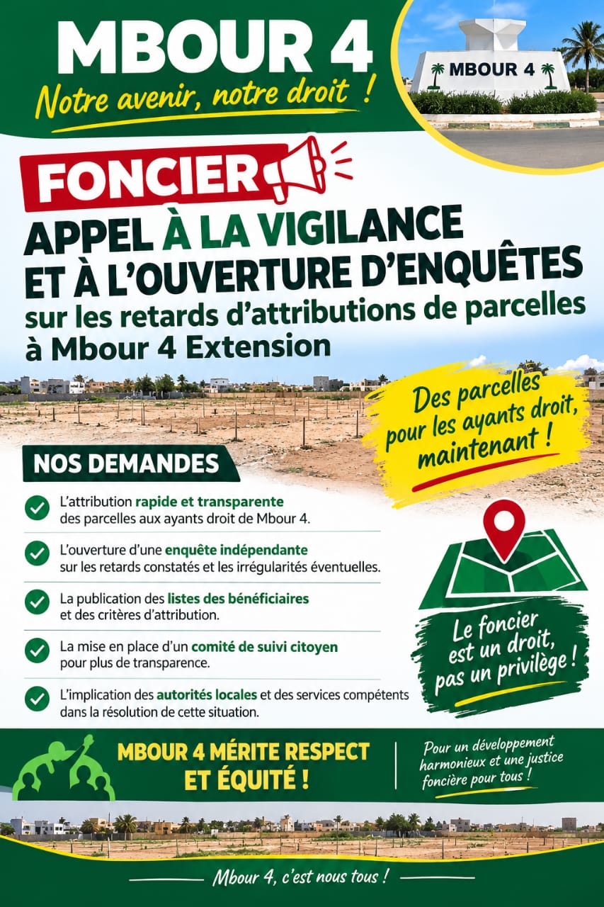 Mbour 4 : Face aux retards d’attribution des parcelles, des enquêtes réclamées pour faire la lumière